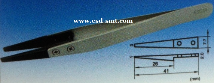ESD Changeable Head S/Steel Tweezer ESD-2A